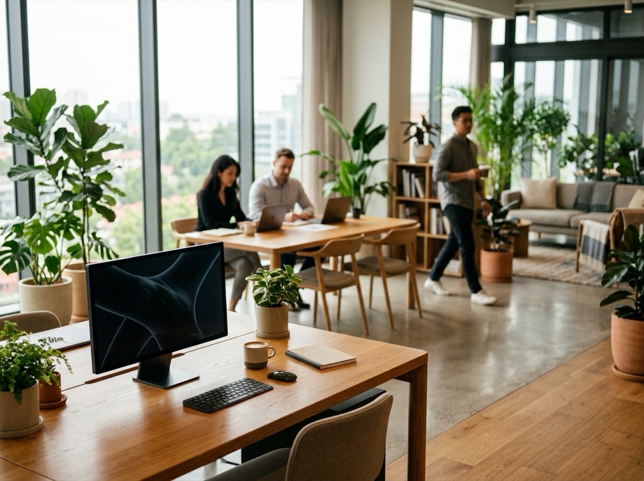 Bright modern coworking space